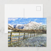 Peak District Snow Watercolor Style Postkarte (Vorne/Hinten)