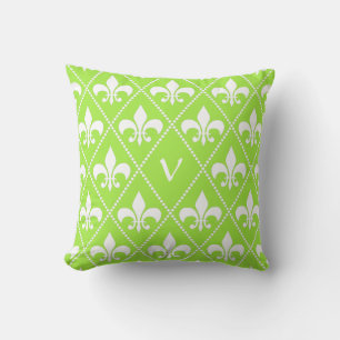 Peak Green Lilie mit Monogramm Kissen