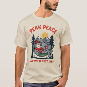 Peak Peace Bär in Hängematte Camping T-Shirt