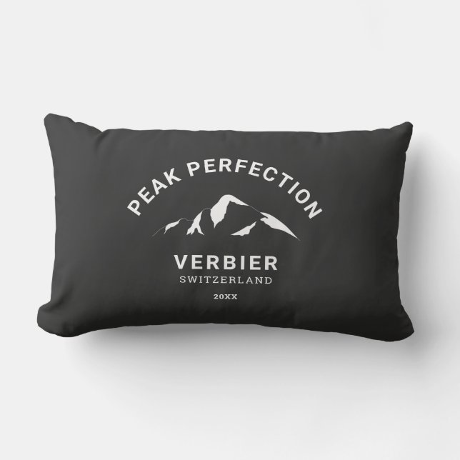 Peak Perfect Winter Ski Snowboard Resort Wappen Lendenkissen (Vorderseite)