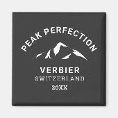 Peak Perfect Winter Ski Snowboard Resort Wappen Magnet (Vorne)