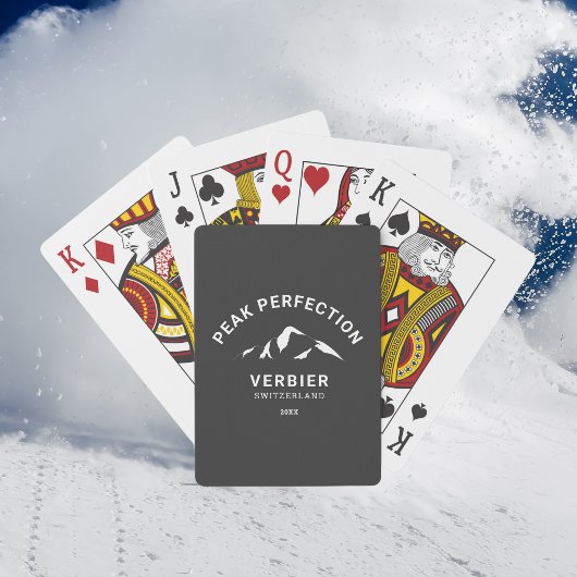 Peak Perfect Winter Ski Snowboard Resort Wappen Spielkarten