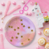 Peak-Pink- und Gold-Party-Teller Pappteller (Party)