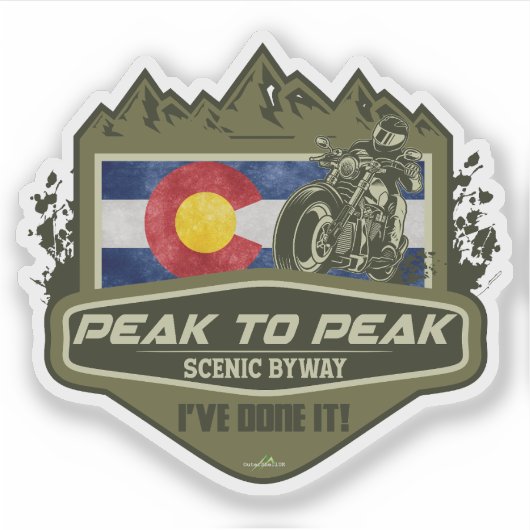 Peak to Peak Scenic Byway Motorcycle 01 Aufkleber (Vorderseite)
