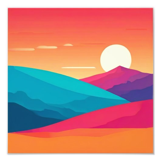 Peak Wonder: Ein Whimsical Mountain Sunset Fotodruck (Vorne)
