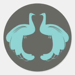 PEAKCOCKS in AQUA-Aufklebern Runder Aufkleber