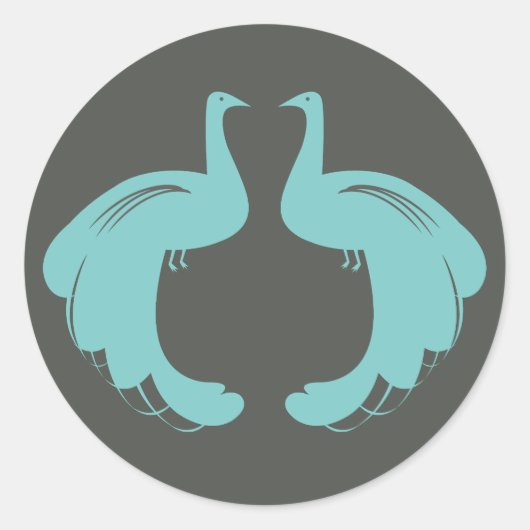 PEAKCOCKS in AQUA-Aufklebern Runder Aufkleber (Vorderseite)