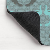 PEAKCOCKS in AQUA & GRAY Mousepad (Ecke)