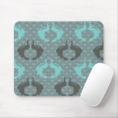 PEAKCOCKS in AQUA & GRAY Mousepad (Mit Mouse)