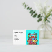 PEAKCOCKS IN LIEBE MONOGRAM, Red White Blue Weddin Visitenkarte (Stehend Vorderseite)