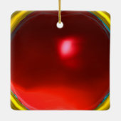 PEAKCOCKS IN LIEBE /RED RUBY GEMSTONE,Blautürkis Keramikornament (Rückseite)