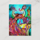 PEAKCOCKS IN LIEBE, Rot-Blau-Turquase Visitenkarte (Rückseite)