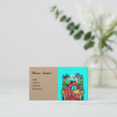 PEAKCOCKS IN LIEBE WEDD MONOGRAM Red Aqua Blue Visitenkarte (Stehend Vorderseite)