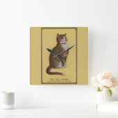 Peake, Chessie's Old Man Tomcat Tabbykatze Quadratische Wanduhr (Zuhause)