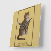 Peake, Chessie's Old Man Tomcat Tabbykatze Quadratische Wanduhr (Winkel)