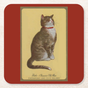 Peake, Chessie's Old Man Tomcat Tabbykatze Rechteckiger Pappuntersetzer
