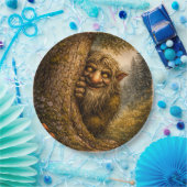 Peaking Norwegian Troll, Paper Plates Pappteller (Party)