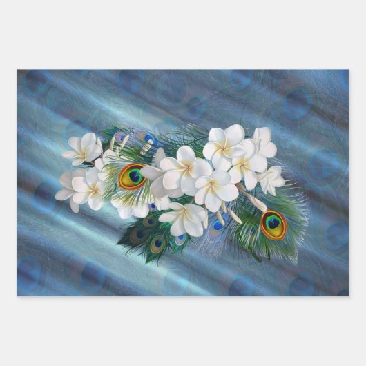 Peakocks & Smaragdgrüne Metallic Geschenkpapier Set (Vorderseite 2)