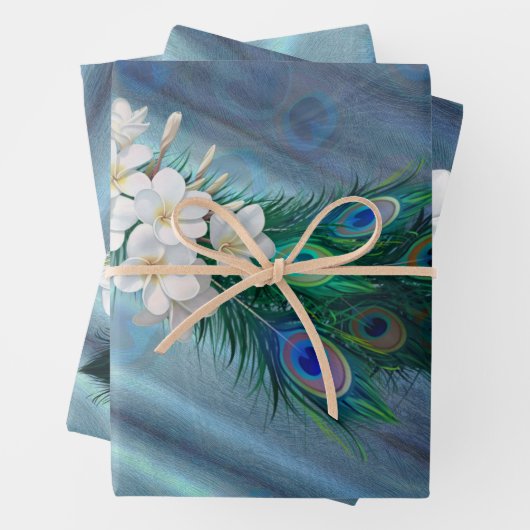 Peakocks & Smaragdgrüne Metallic Geschenkpapier Set (Beispiel)