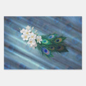 Peakocks & Smaragdgrüne Metallic Geschenkpapier Set (Vorderseite)