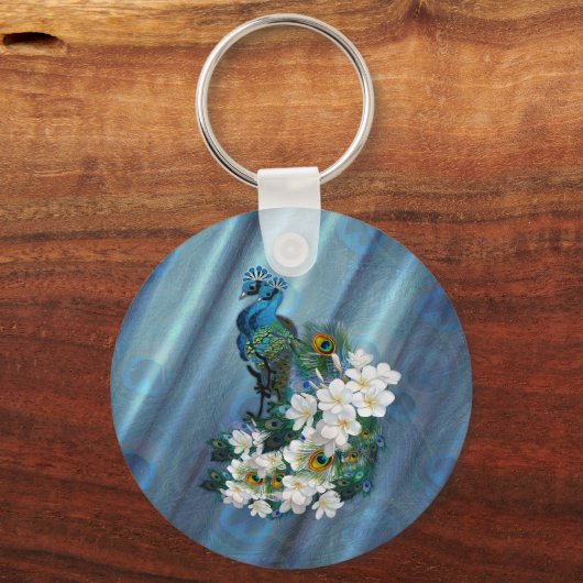 Peakocks & Smaragdgrüne Metallic Schlüsselanhänger (Vorderseite)