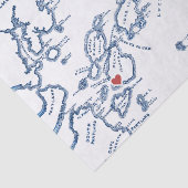 Peaks Island Maine Casco Karte Seidenpapier (Detail)