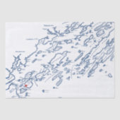 Peaks Island Maine Casco Karte Seidenpapier (Vorderseite)