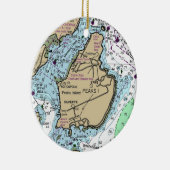Peaks Island Maine Chart Keramik Ornament (Rechts)