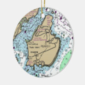 Peaks Island Maine Chart Keramik Ornament (Links)