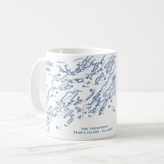 Peaks Island Maine-Geschenk Kaffeetasse (Vorderseite Links)
