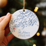 Peaks Island Maine Hochzeit Unser erstes Weihnacht Keramik Ornament<br><div class="desc">Diese schöne Keramik Peaks Island, Maine Weihnachtsschmuck ist perfekt, um ein paar erste Weihnachten als Mr. und Mrs.! Dieses Marineschmuck, das auf langlebiger Keramik gedruckt wurde, ist ein schönes Hochzeitsgeschenk, das jahrelang geehrt wird. Sie können das Herz und die Karte verschieben, indem Sie im Menü "Personalisieren" auf "Bearbeiten mit dem...</div>