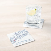 Peaks Island Maine Wedding Begrüßungscocktail Part Rechteckiger Pappuntersetzer (Vor Ort)