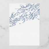 Peaks Island Maine Wedding Elegante Marine und Gol Folieneinladung (Rückseite)