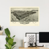 Peak's Island, ME Panorama Karte - 1886 Poster (Heimbüro)