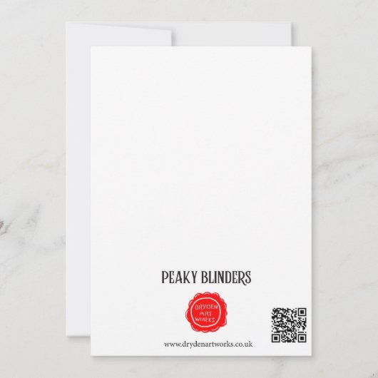 Peaky Blinders Dankeskarte (Rückseite)