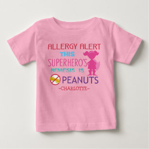 Peanut Allergie Alert Superhero Girls Shirt