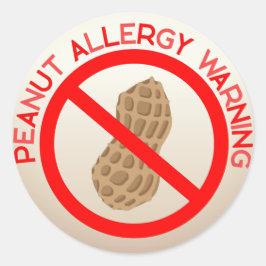Peanut-Allergiewarnkleber Runder Aufkleber