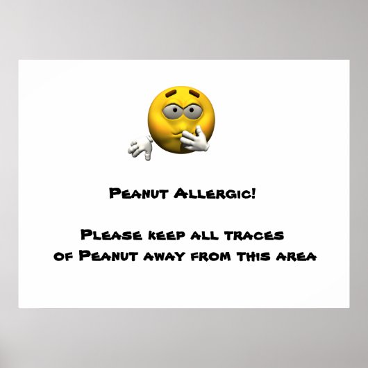 Peanut Allergisches Poster (Vorne)