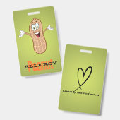 Peanut Allergy-Abzeichen Ausweis (Vorder- & Rückseite)