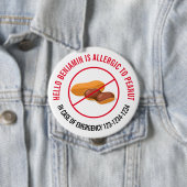 Peanut Allergy-Abzeichen Button (Beispiel)