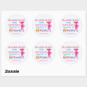 Peanut Allergy Alert Superhero Girl Stickers (Blatt)