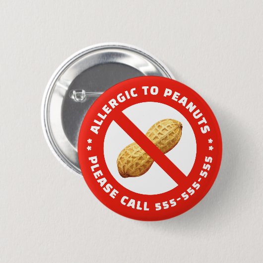 Peanut allergy  button (Vorne & Hinten)