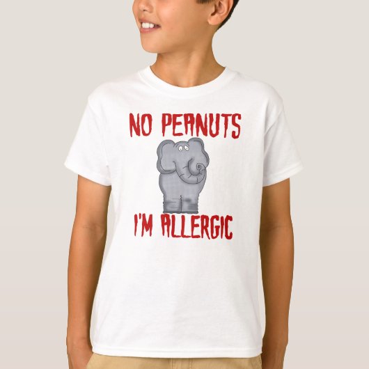 Peanut Allergy Elephant T-Shirt (Vorderseite)