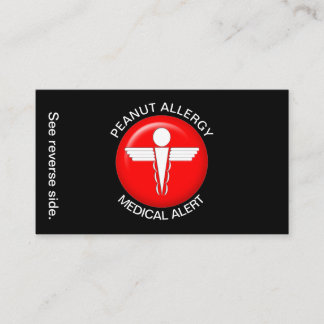 PEANUT Allergy Medical Alert Card Visitenkarte