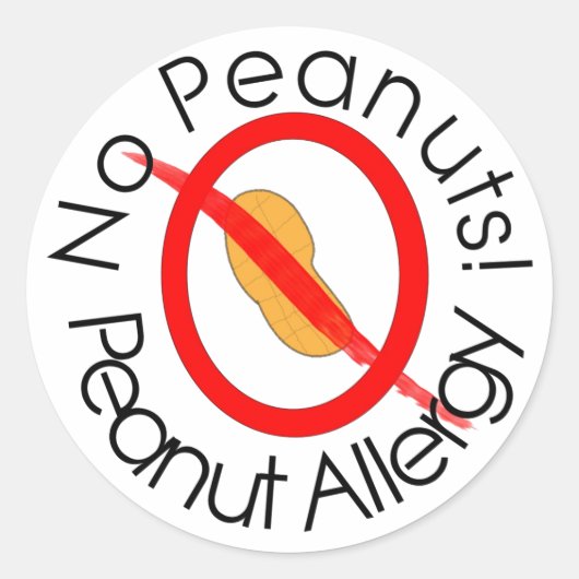 Peanut Allergy Sticker No Peanuts! (Vorderseite)