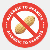 Peanut allergy warning food alert runder aufkleber (Vorderseite)