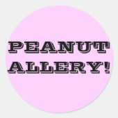 PEANUT ALLERY! RUNDER AUFKLEBER (Vorderseite)