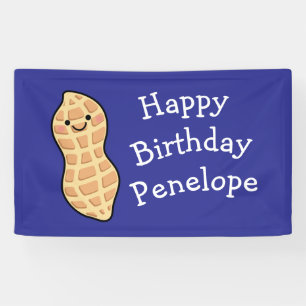 Peanut Birthday Party Kinder Niedliche Nut Cartoon Banner