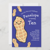 Peanut Birthday Party Kinder Niedliche Nut Cartoon Einladung (Vorderseite)