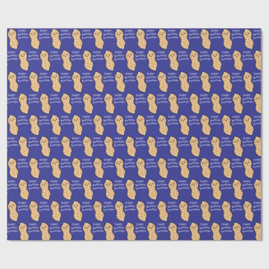 Peanut Birthday Party Kinder Niedliche Nut Cartoon Geschenkpapier (Flach)